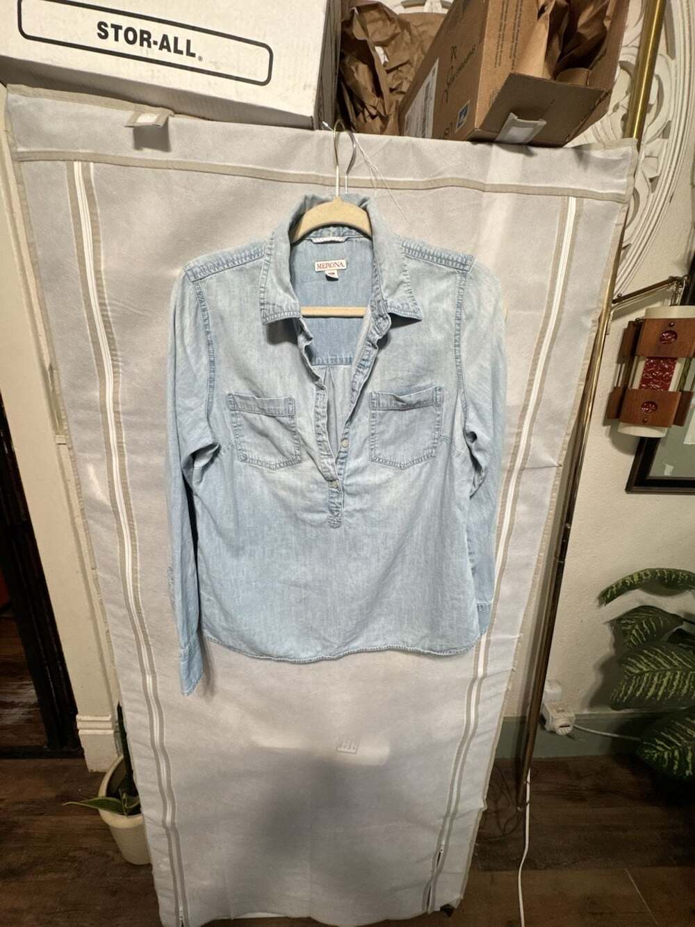 Size M denim chambray western Y2K fall boho chic cottagecore